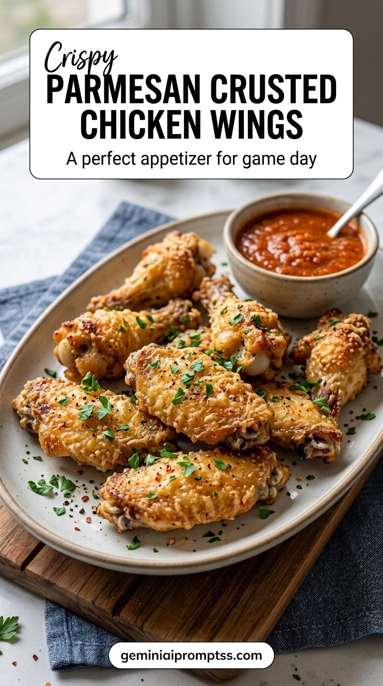 Parmesan Crusted Chicken Wings finished recipe with a simple home-cooked method
