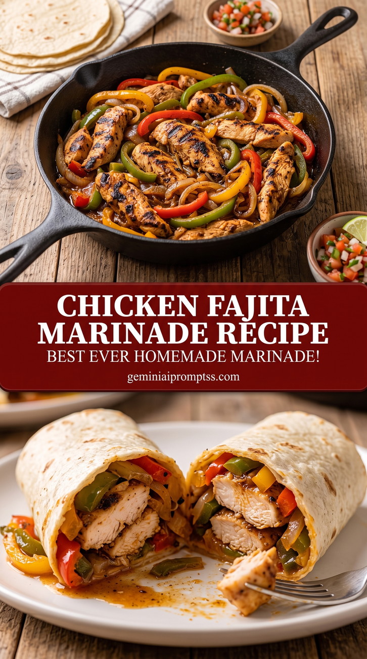 Citrus-Lime Chicken Fajita Marinade finished dish with citrus-lime chicken fajita marinade