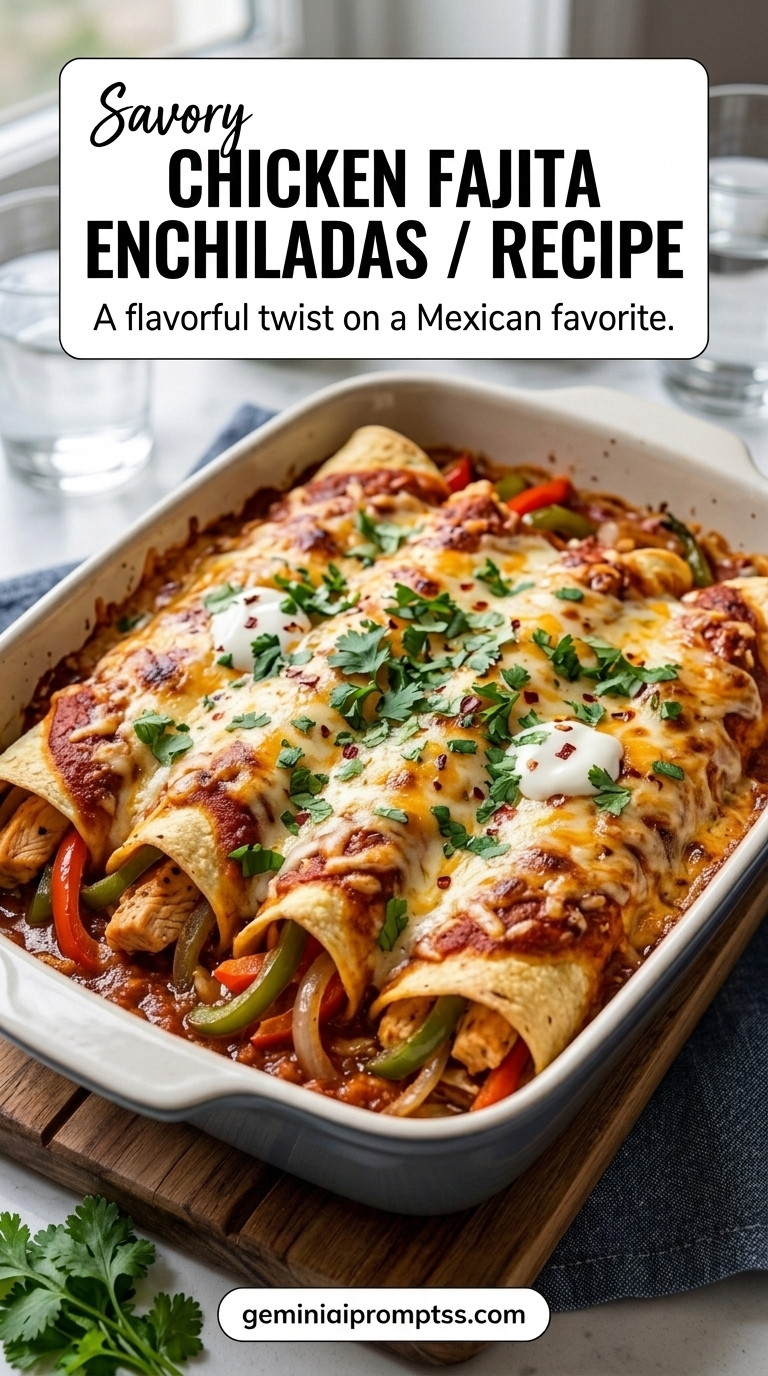 Chicken Fajita Enchiladas Recipe finished recipe with a simple home-cooked method