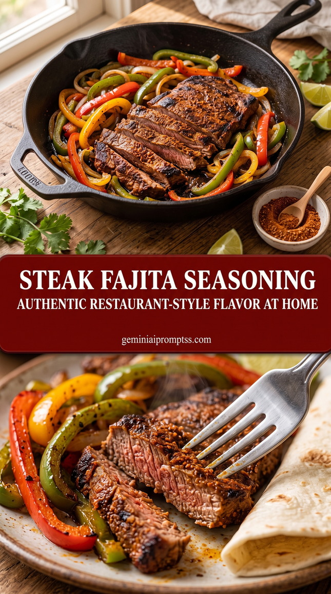 Steak Fajita Seasoning with Cast-Iron Peppers finished dish with steak fajita seasoning with cast-iron peppers