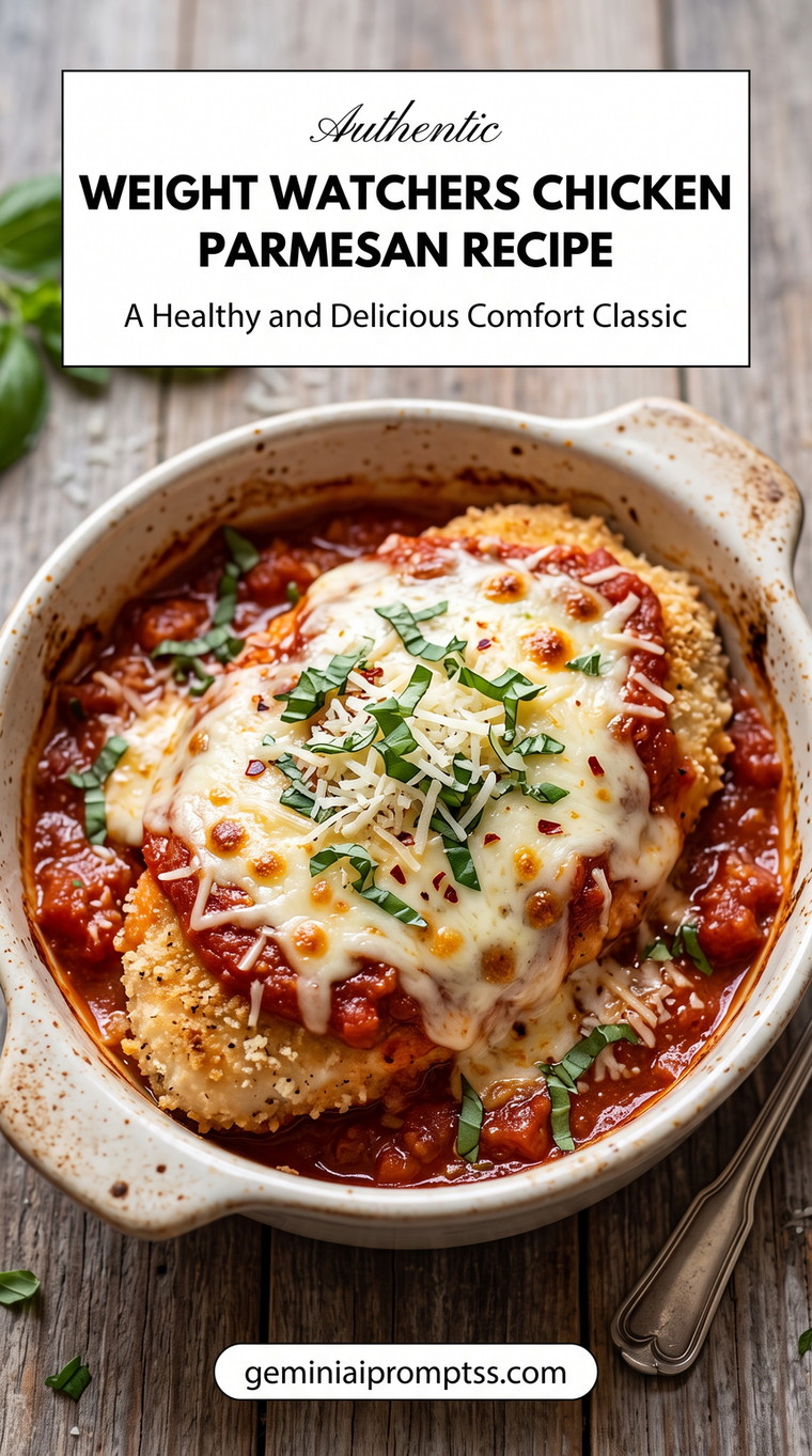 Healthy Baked Chicken Parmesan with chicken, golden Parmesan crust, herbs, marinara