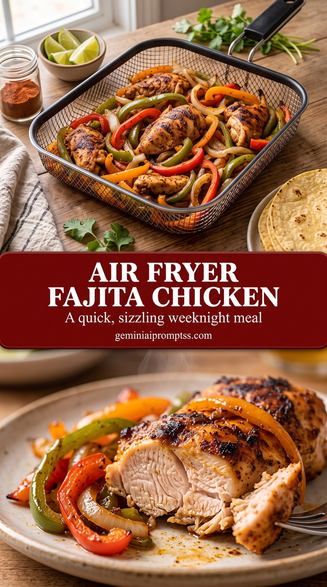 Air-Fryer Chicken Fajitas finished dish with air-fryer chicken fajitas