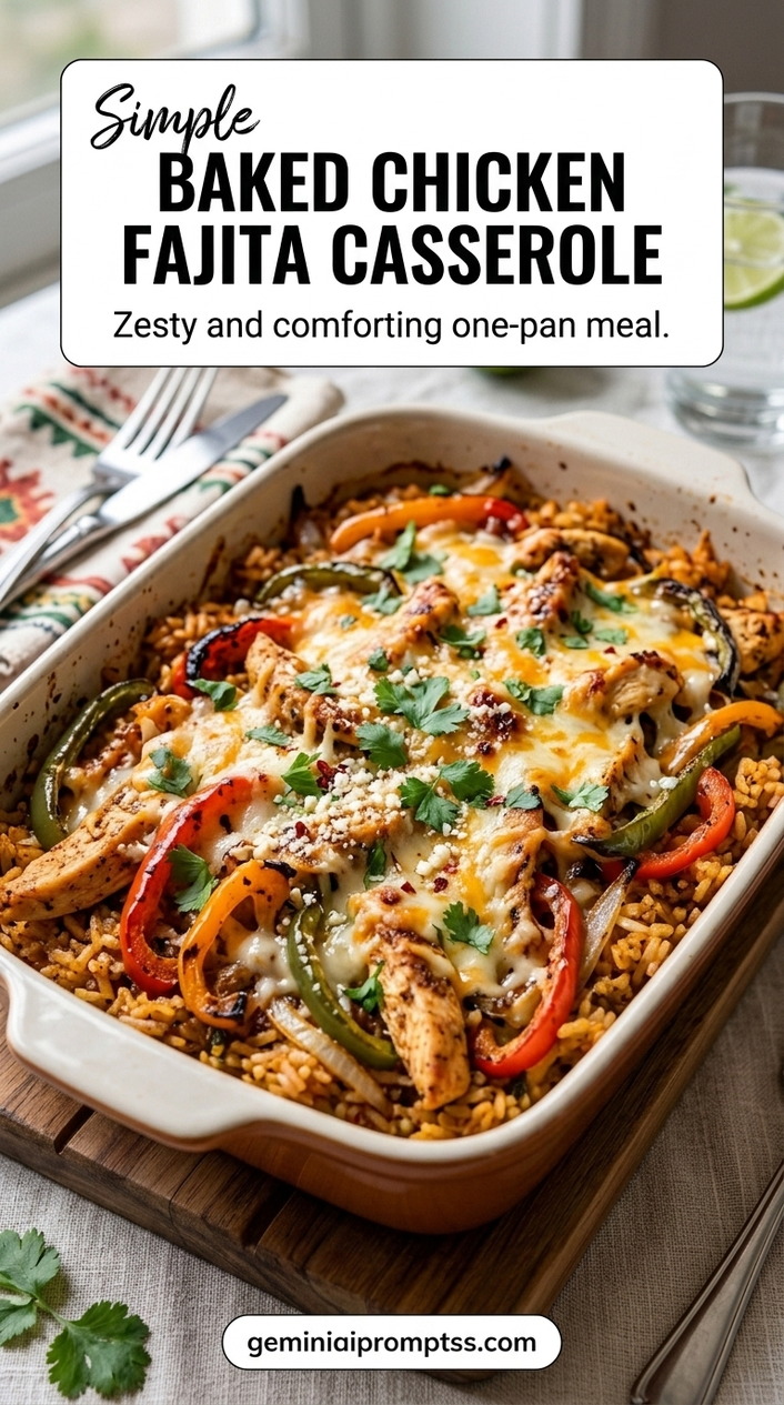 Baked Chicken Fajita Casserole finished recipe with a simple home-cooked method