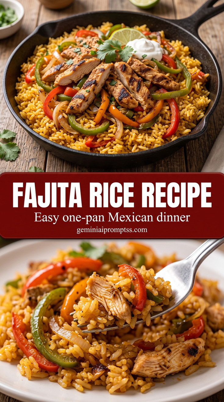 One-Pan Chicken Fajita Rice finished dish with one-pan chicken fajita rice