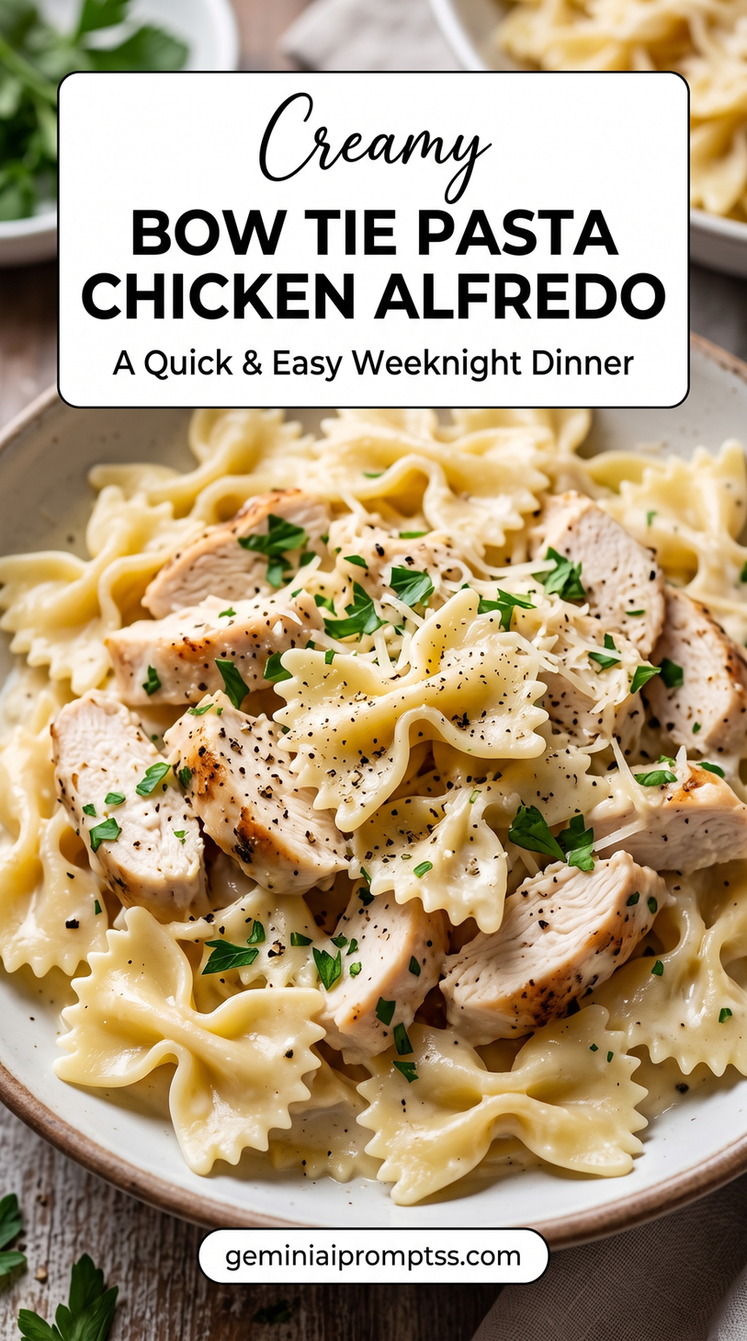 Lemon-Pepper Chicken Alfredo Pasta with creamy sauce, chicken, pasta, Parmesan