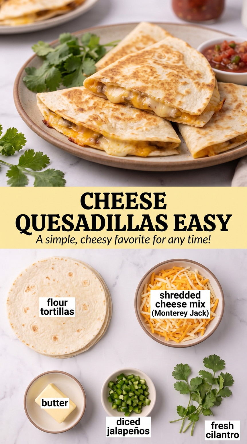 Cheese quesadillas easy showing golden crisp quesadillas with melted cheese and a savory filling