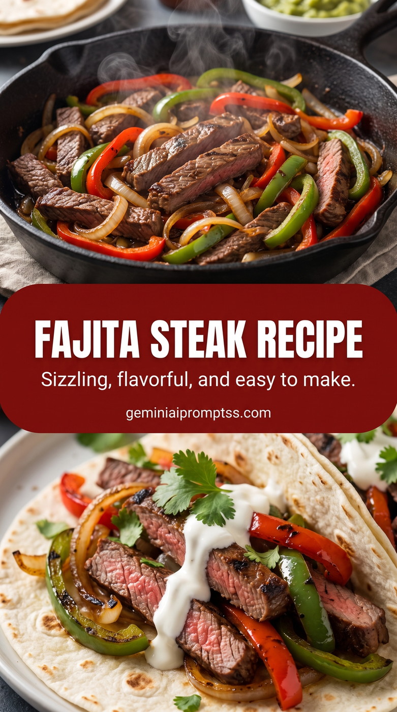 steak fajitas with peppers and onions with seared steak, peppers, onions, and warm tortillas
