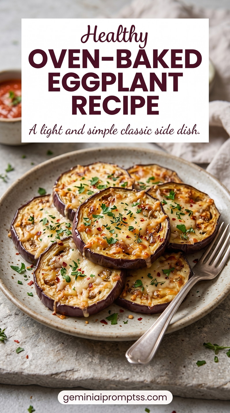 Oven-Baked Parmesan Herb Eggplant Rounds showing oven-baked eggplant rounds with a light parmesan-herb topping