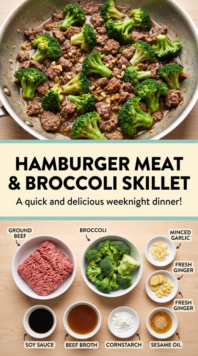 Hamburger Meat and Broccoli Recipes with ground beef and broccoli with garlic, ginger, soy sauce, sesame oil, and a light glossy sauce
