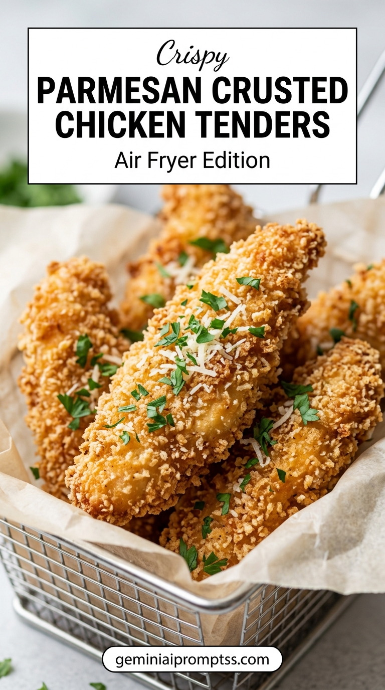 Parmesan Crusted Chicken Tenders Air Fryer finished recipe
