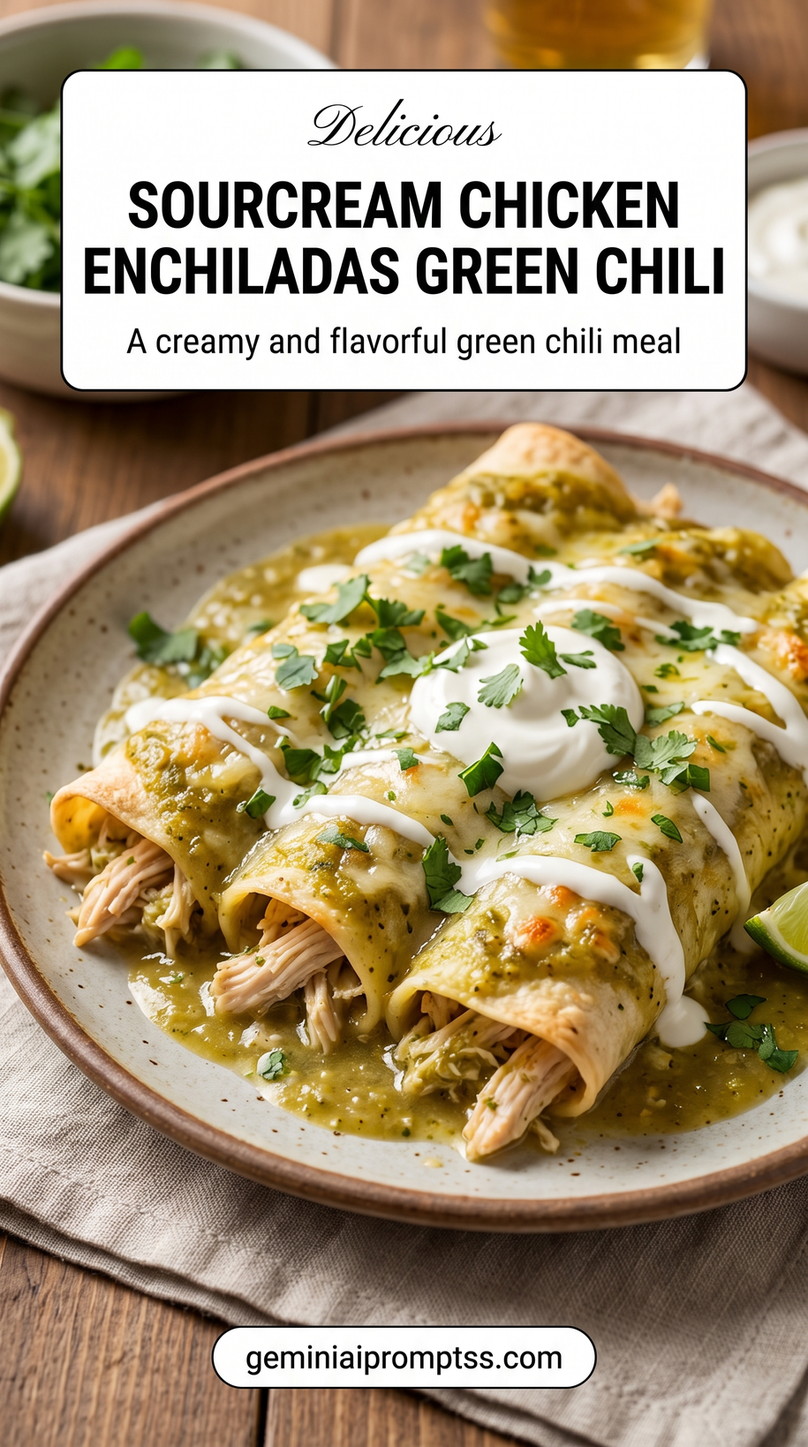 Low-Carb Green-Chile Chicken Enchiladas with rolled tortillas, chicken, white sauce, melted cheese