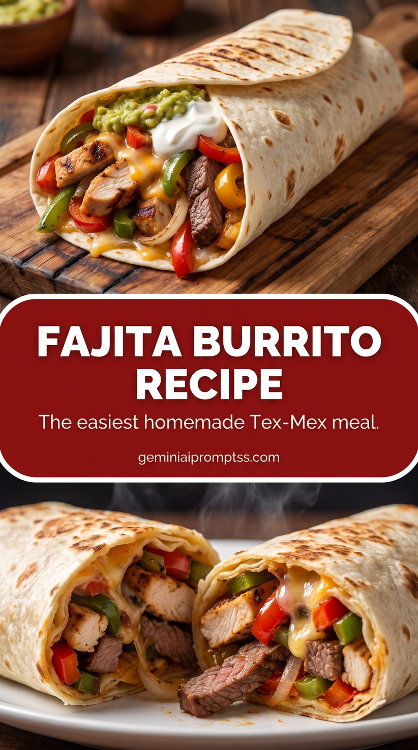 chicken fajita burritos with rice and beans with fajita chicken, rice, beans, peppers, and a tightly wrapped tortilla