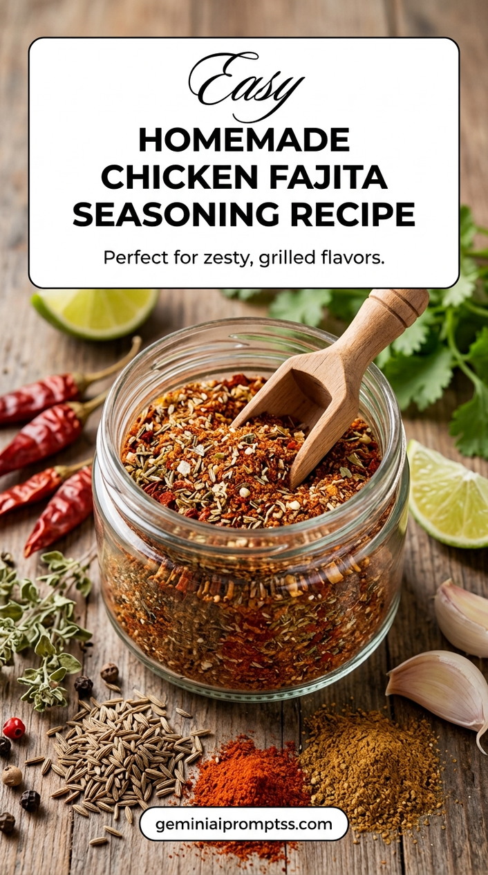 Homemade Chicken Fajita Seasoning Recipe finished dish with chili powder, cumin