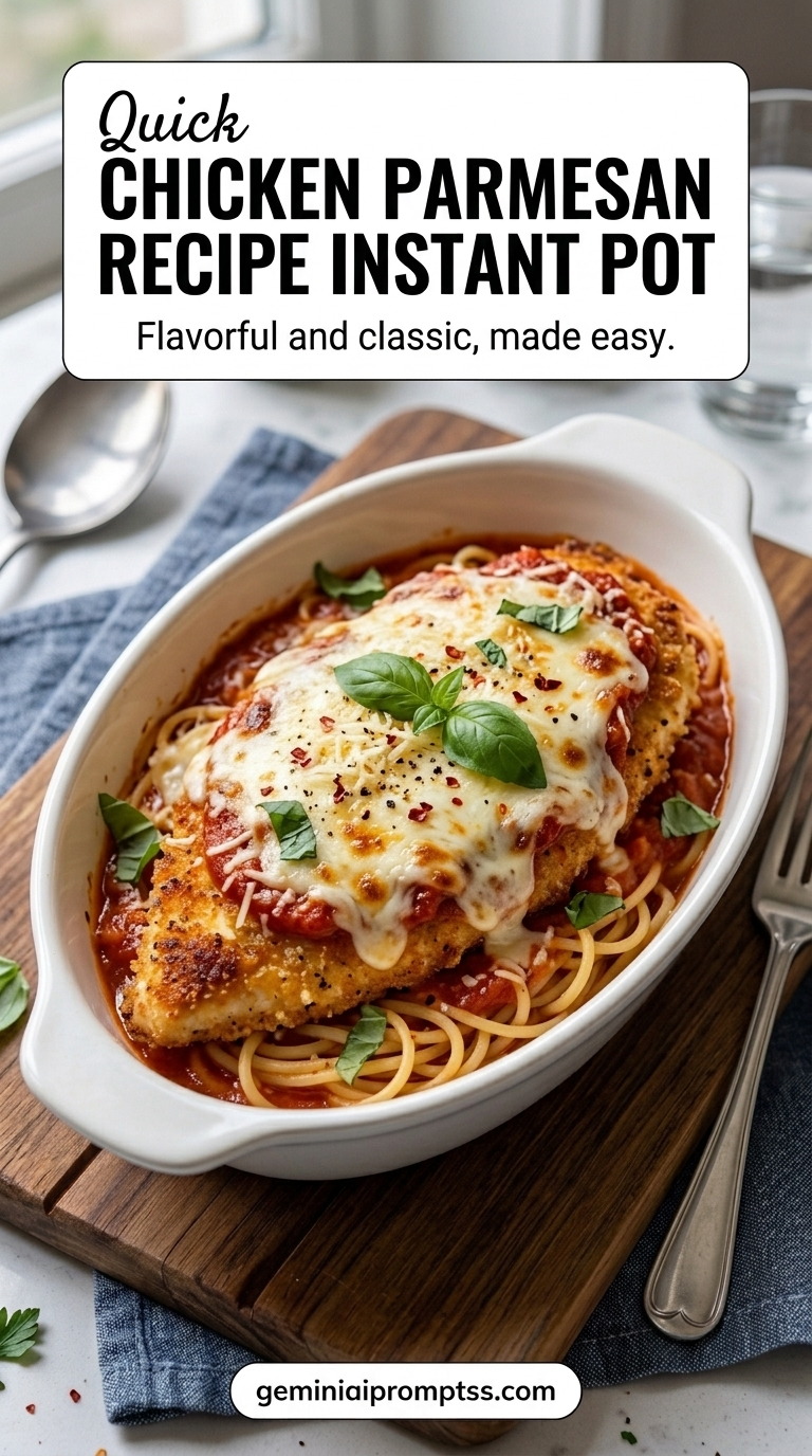 Chicken Parmesan Recipe Instant Pot finished recipe with pressure cooking