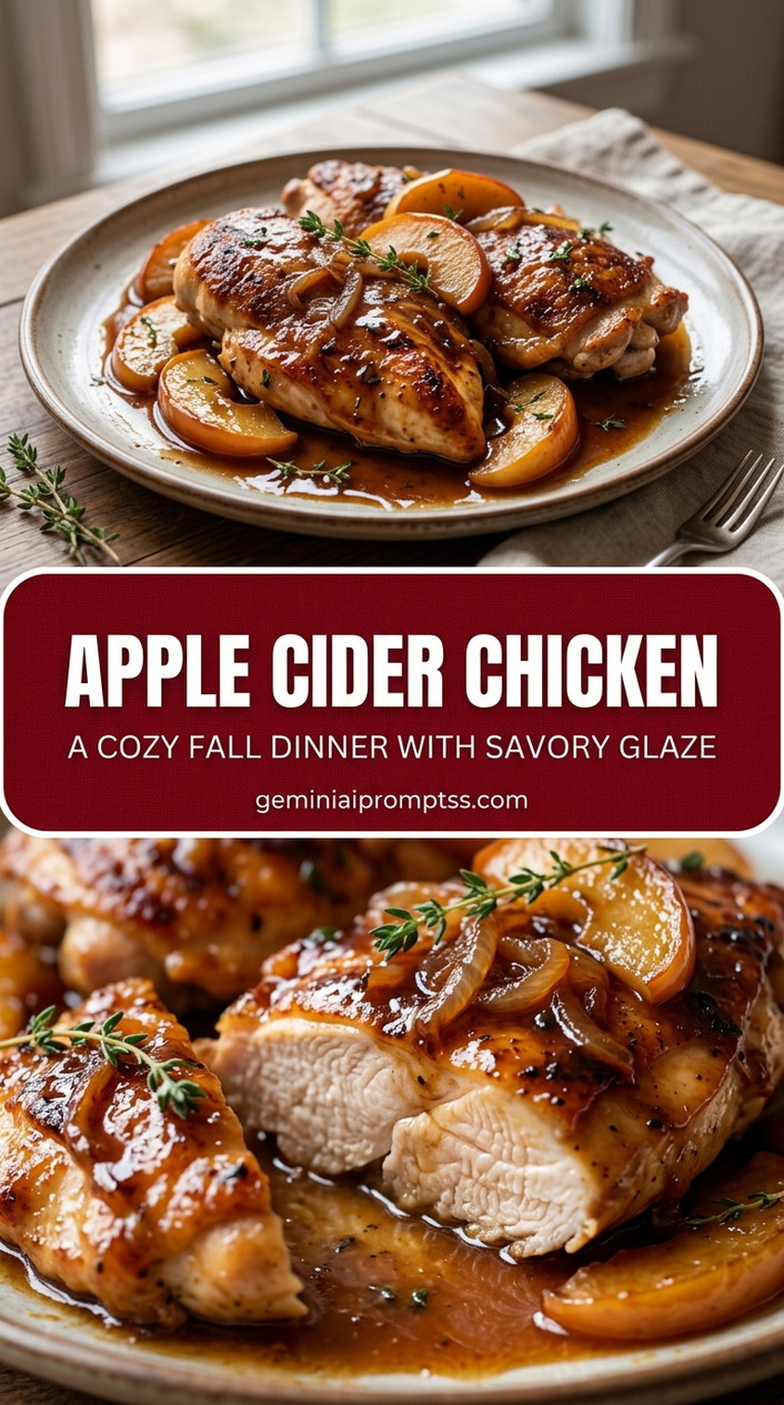 Apple cider chicken with tender chicken and sweet-tangy cider glaze