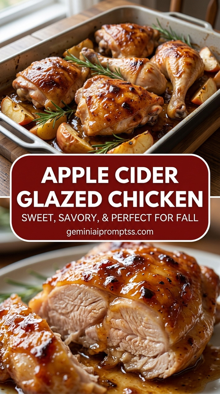 Apple cider glazed chicken with tender chicken and sweet-tangy cider glaze