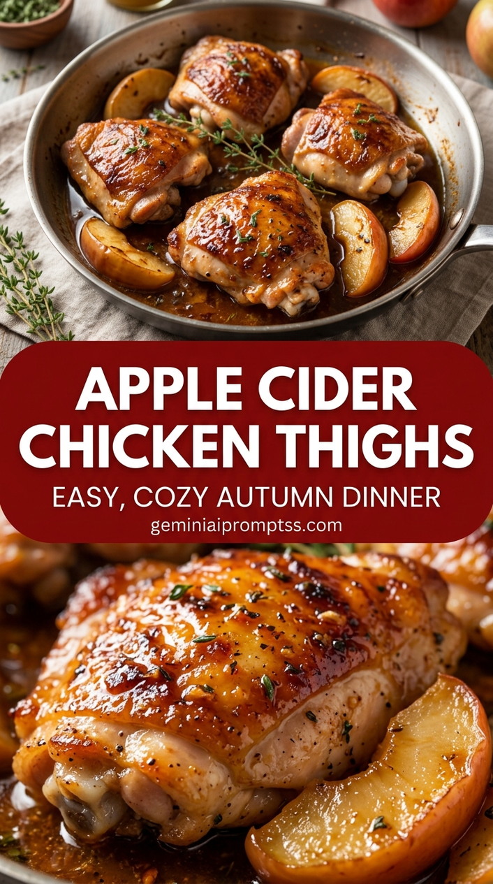 Apple cider chicken thighs with tender chicken and sweet-tangy cider glaze