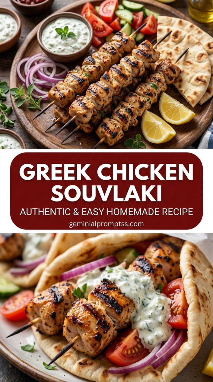 Greek chicken souvlaki with tender chicken and lemon-garlic yogurt sauce