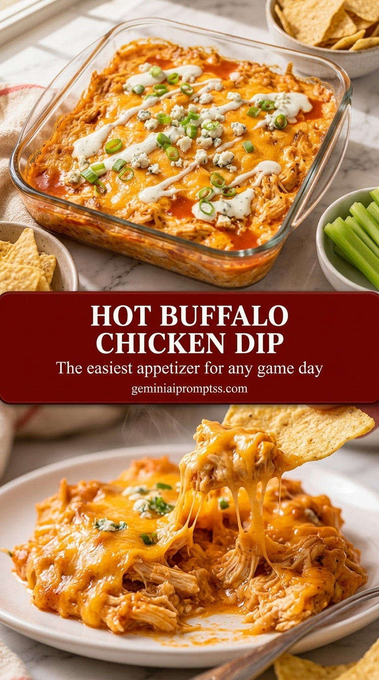 Hot buffalo chicken dip with creamy extra-hot sauce chicken dip, melted pepper Jack, and chili flakes