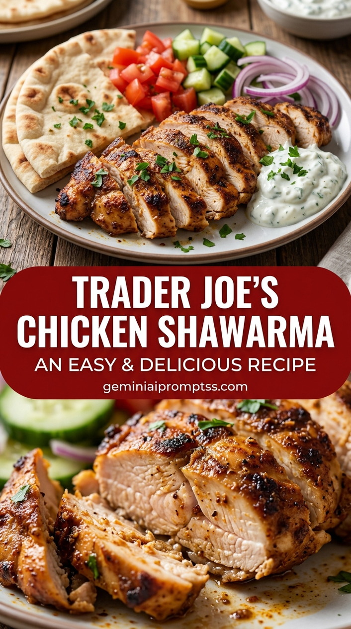 Trader Joe's chicken shawarma with tender chicken and garlic tahini-style sauce