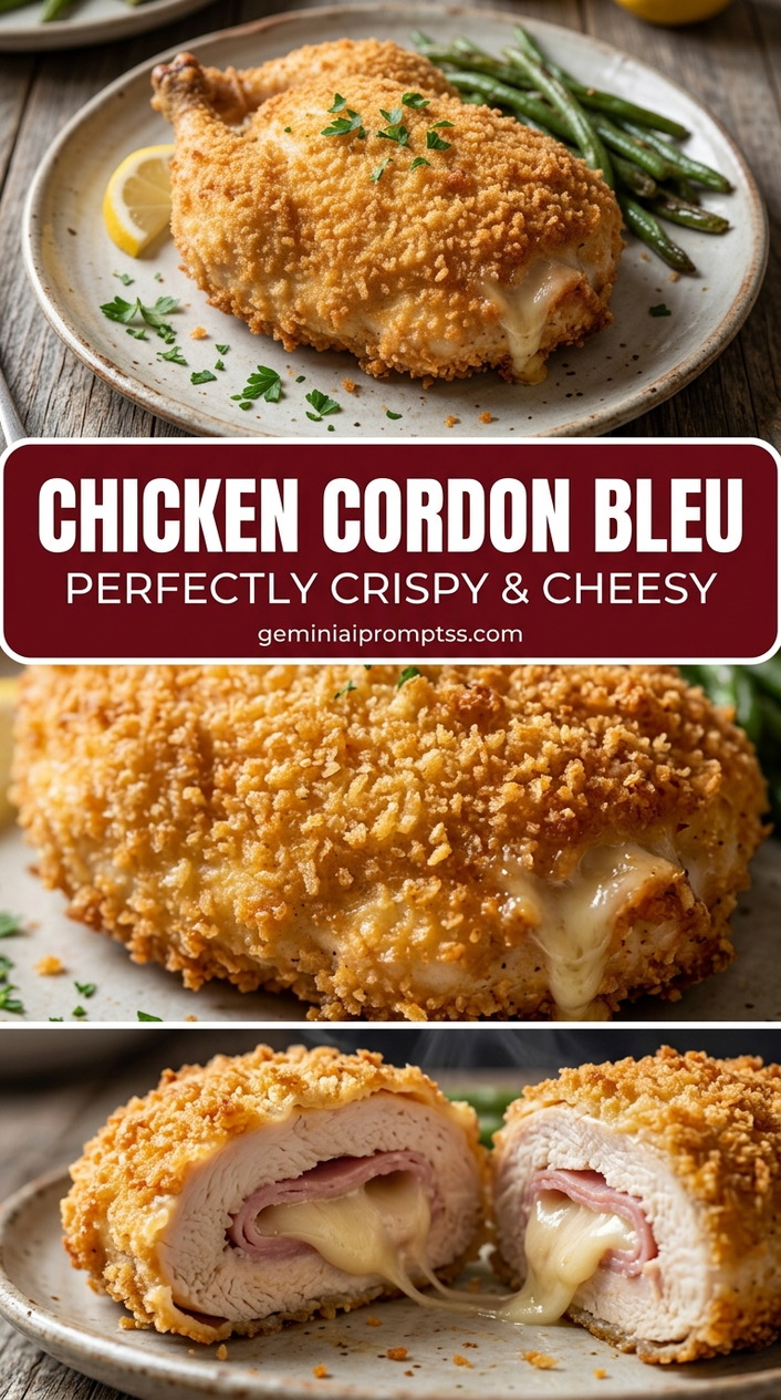 Chicken cordon bleu with tender chicken and creamy Dijon cheese sauce