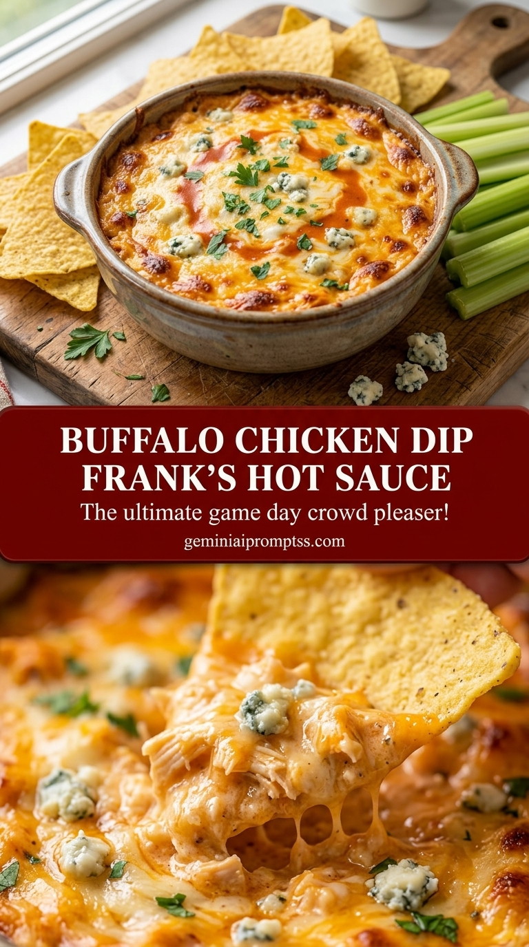 Buffalo chicken dip Frank's hot sauce with creamy Frank’s hot sauce chicken dip, melted cheddar, and green onion