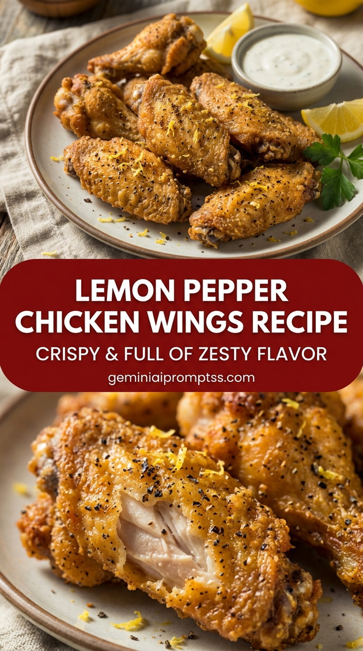 Lemon pepper chicken wings recipe with small chicken wings with crisp edges, glossy sauce, and fresh garnish