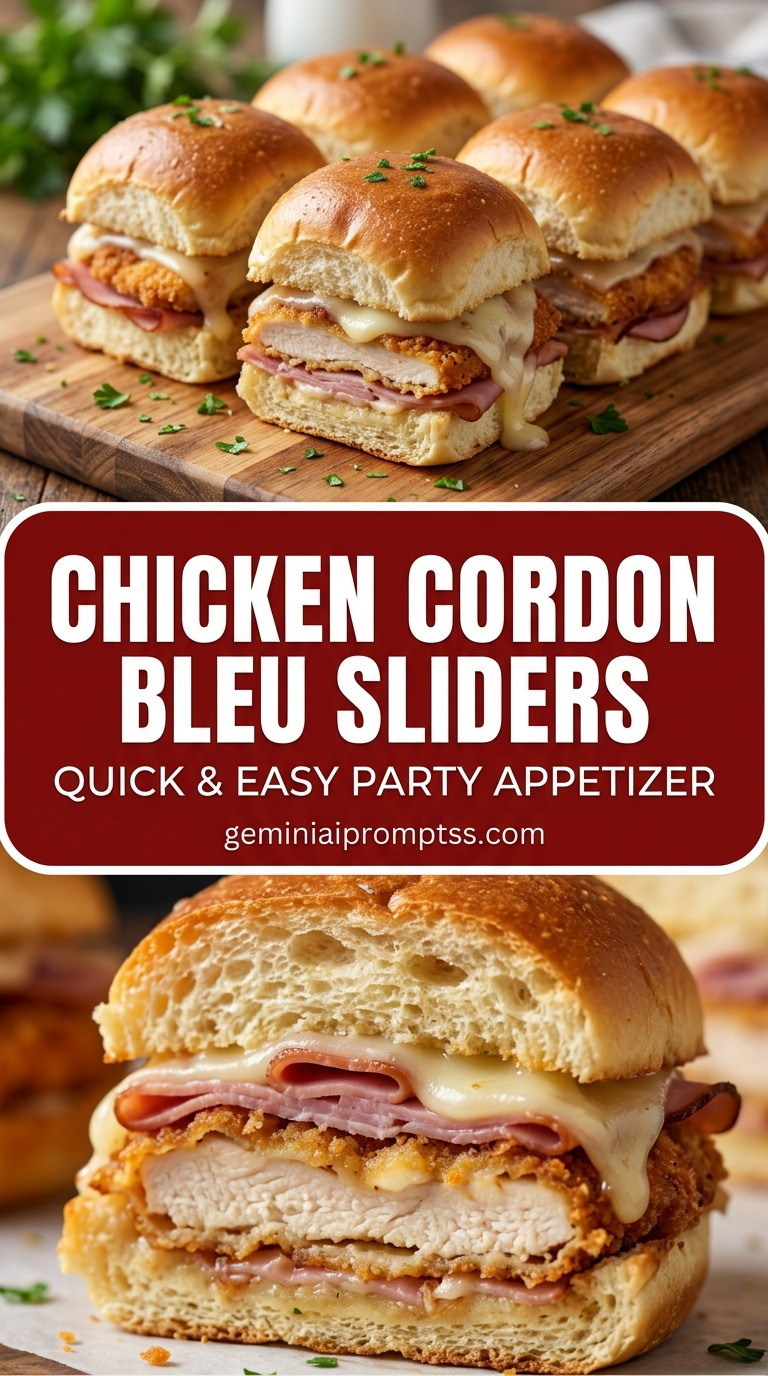 Chicken cordon bleu sliders with tender chicken and creamy Dijon cheese sauce