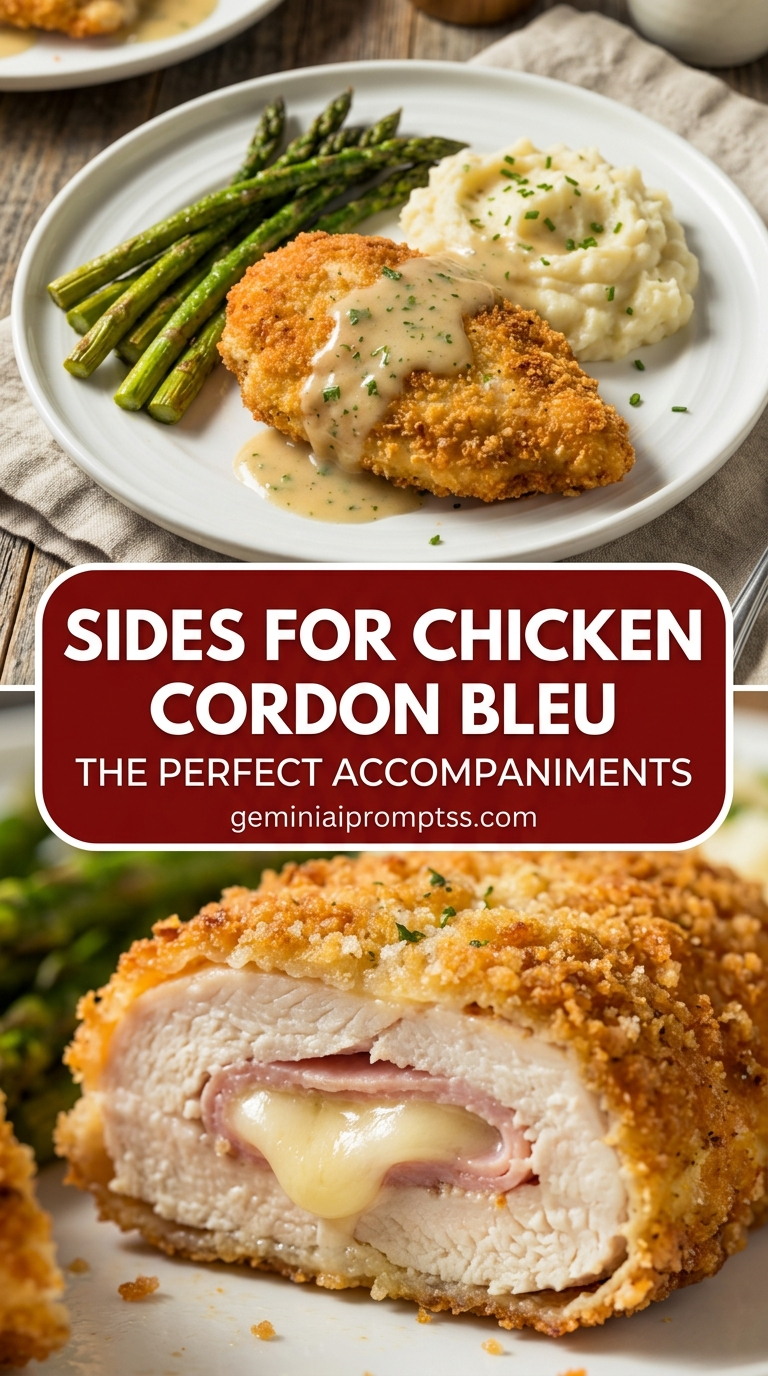 Sides for chicken cordon bleu with tender chicken and creamy Dijon cheese sauce