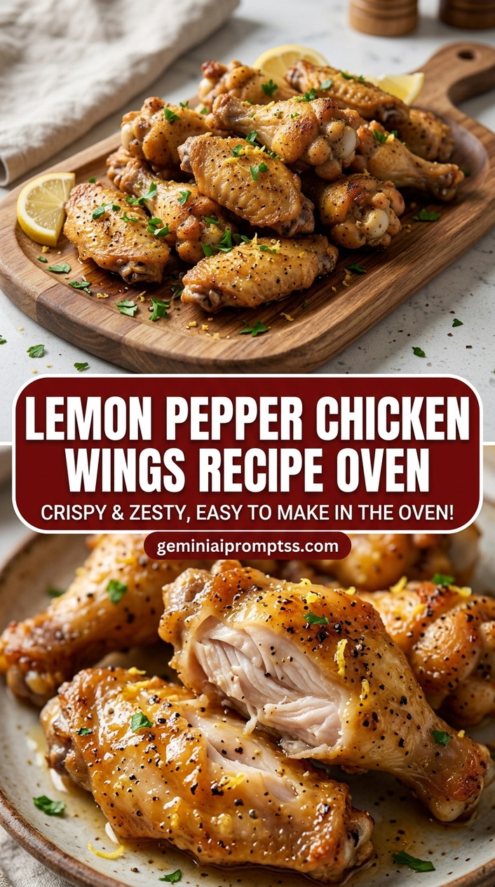 Lemon pepper chicken wings recipe oven with small chicken wings with crisp edges, glossy sauce, and fresh garnish