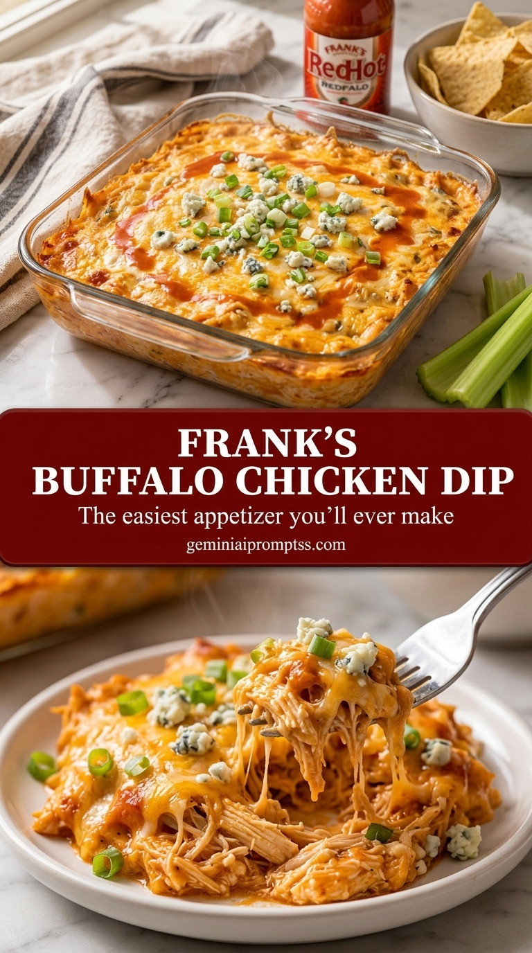 Frank's buffalo chicken dip with creamy Frank’s Original chicken dip, melted cheddar, and blue cheese