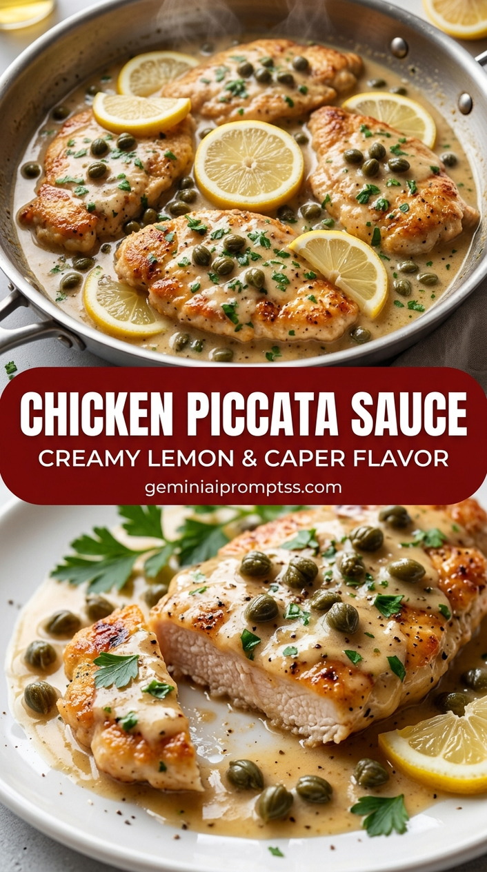 Chicken piccata sauce with tender chicken and lemon-caper pan sauce