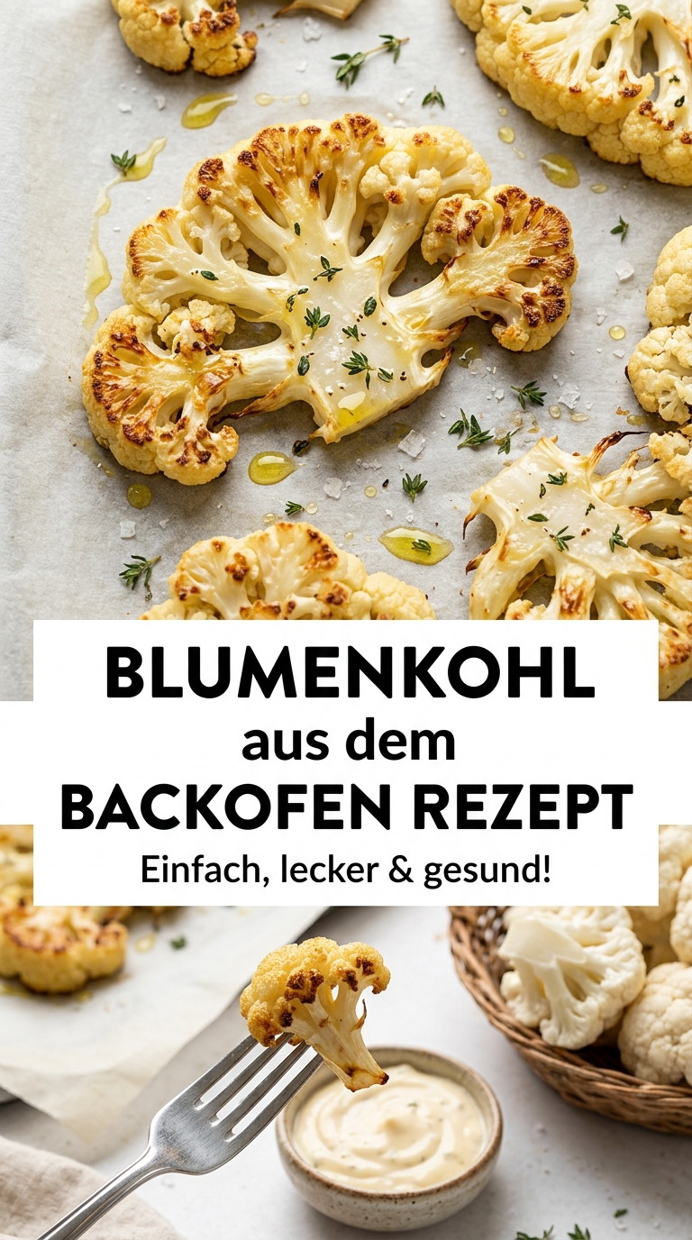 Knuspriger Blumenkohl aus dem Ofen mit Thymian und Zitronen-Dip