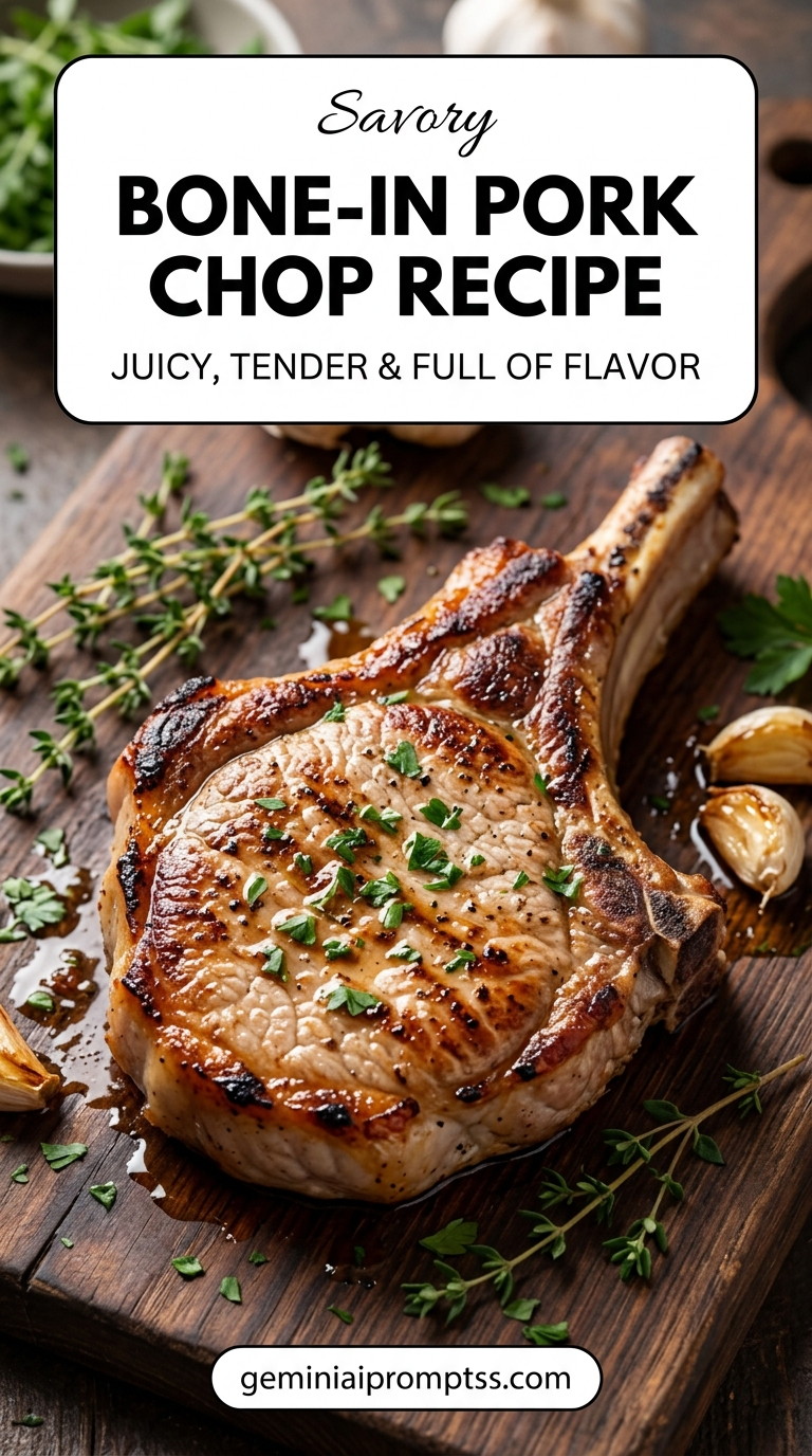Bone-in pork chop recipe with tender pork and flavorful sauce