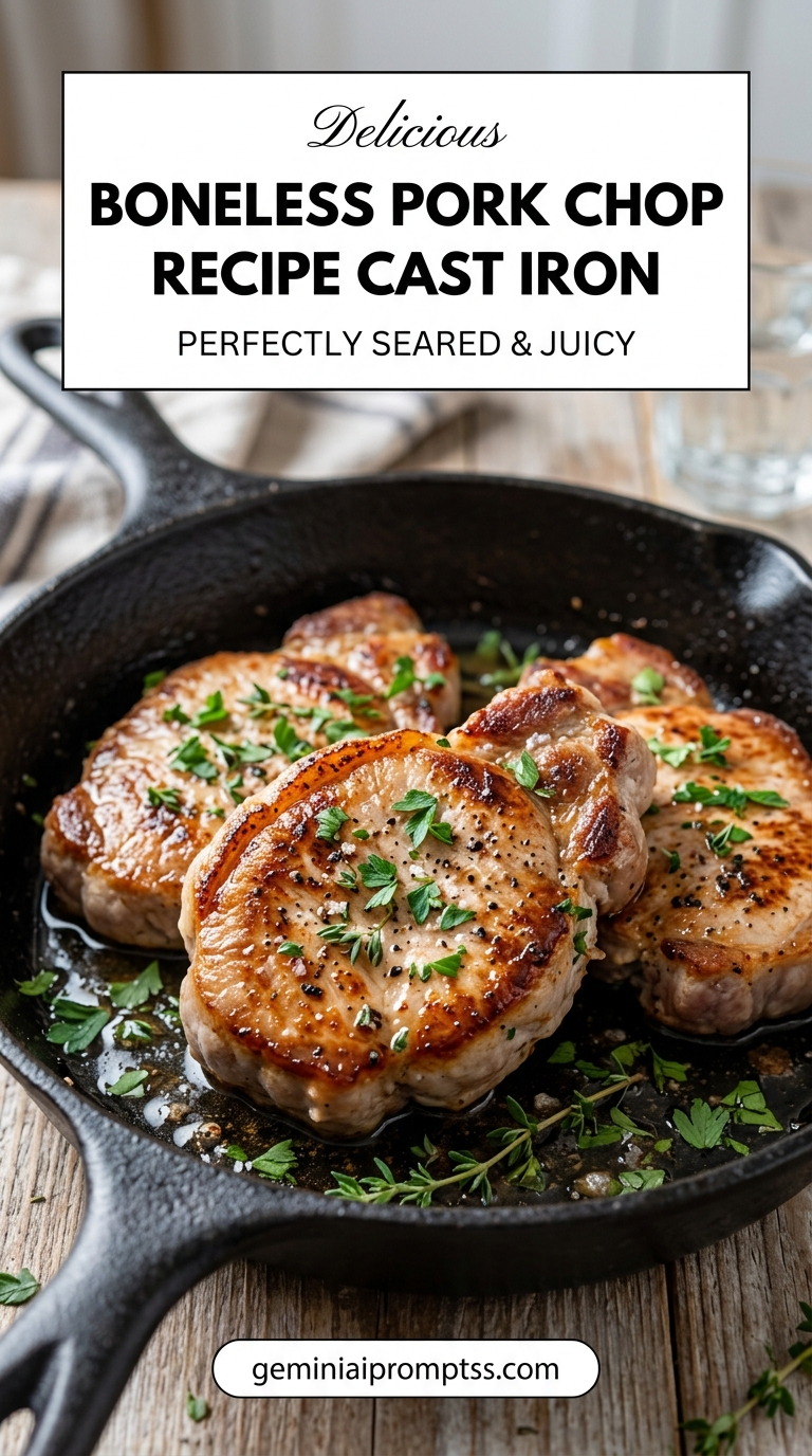 Boneless pork chop recipe healthy with tender pork and flavorful sauce