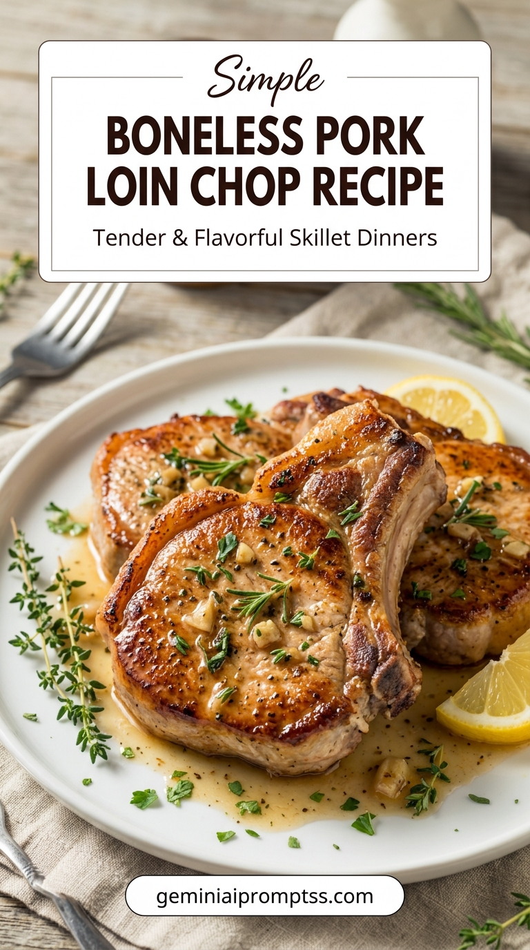 Boneless pork loin chop recipe with tender pork and flavorful sauce