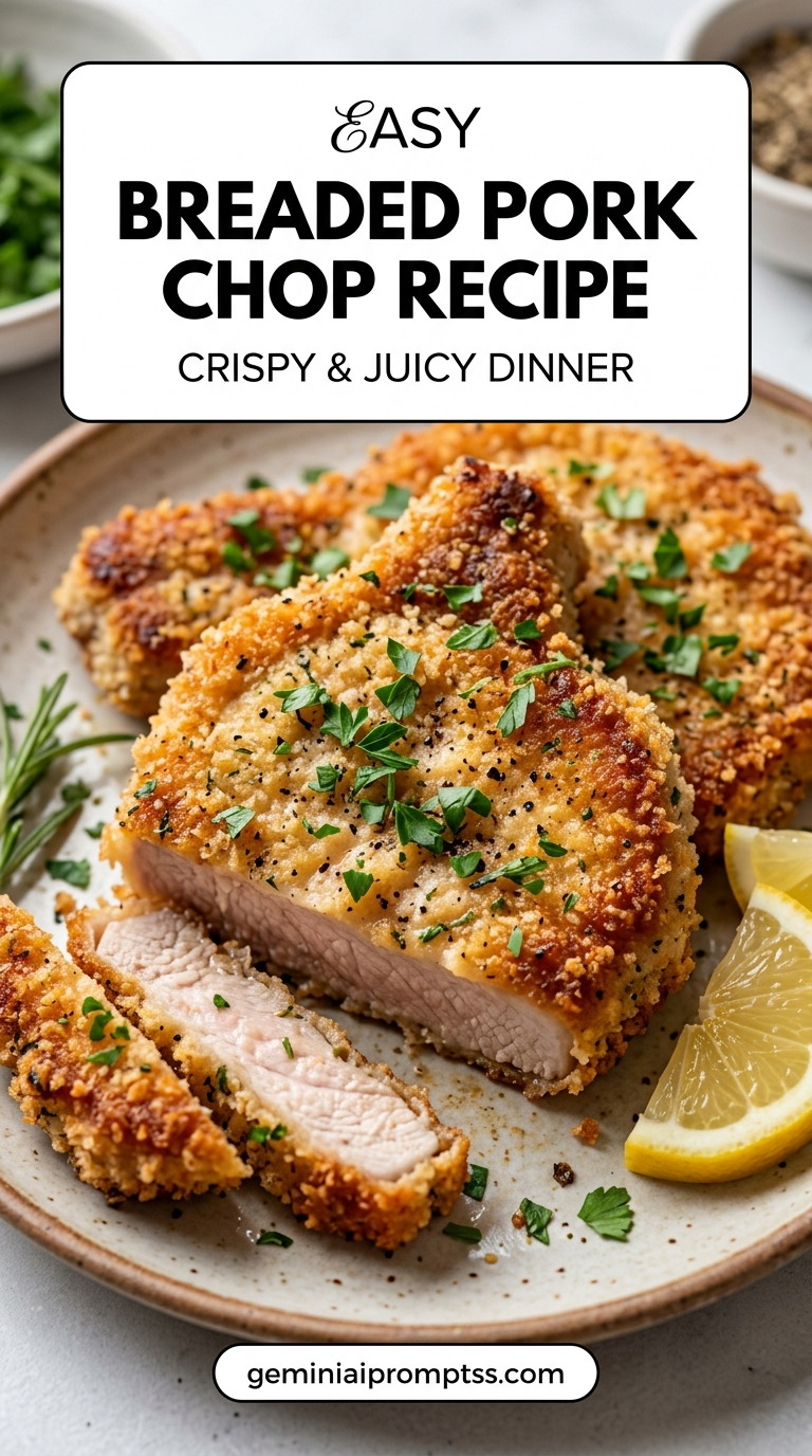 Breaded pork chop recipe with tender pork and flavorful sauce