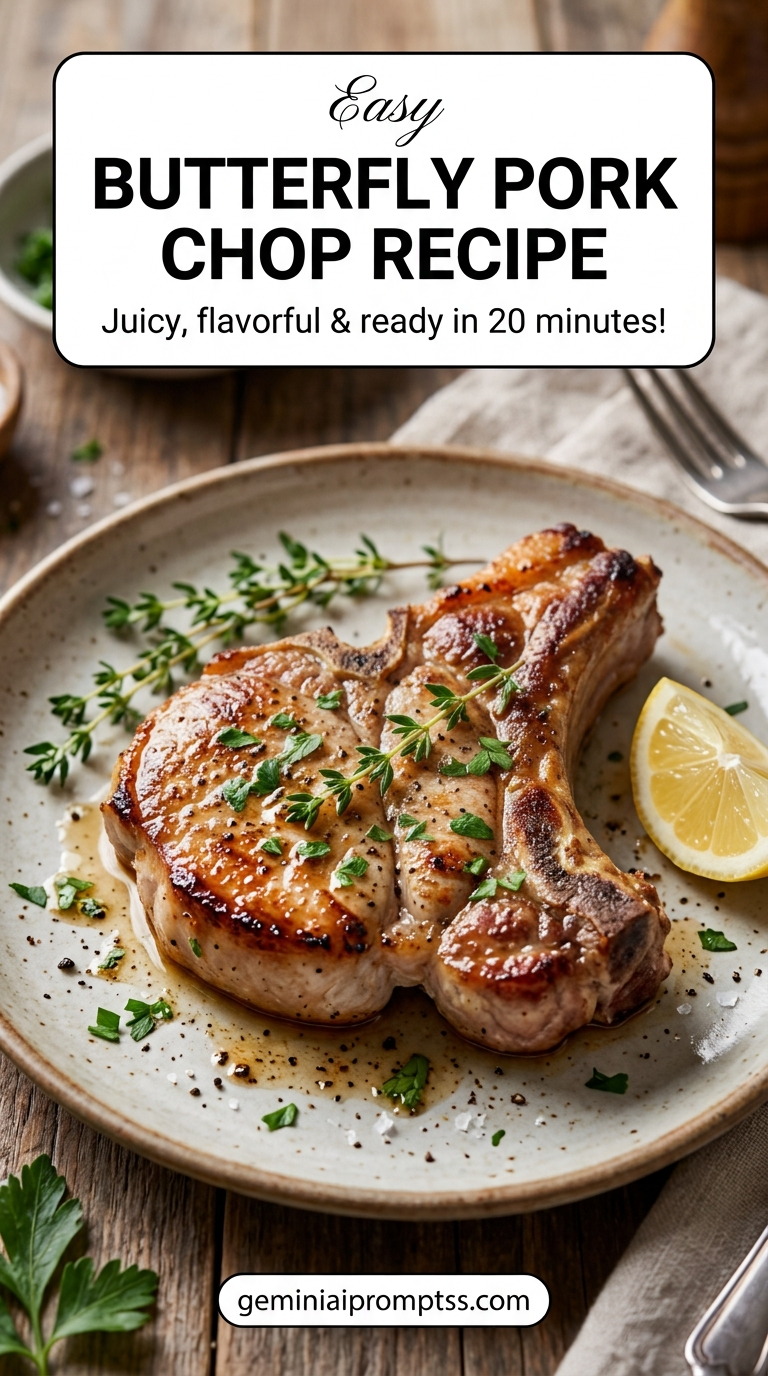 Butterfly pork chop recipe with tender pork and flavorful sauce
