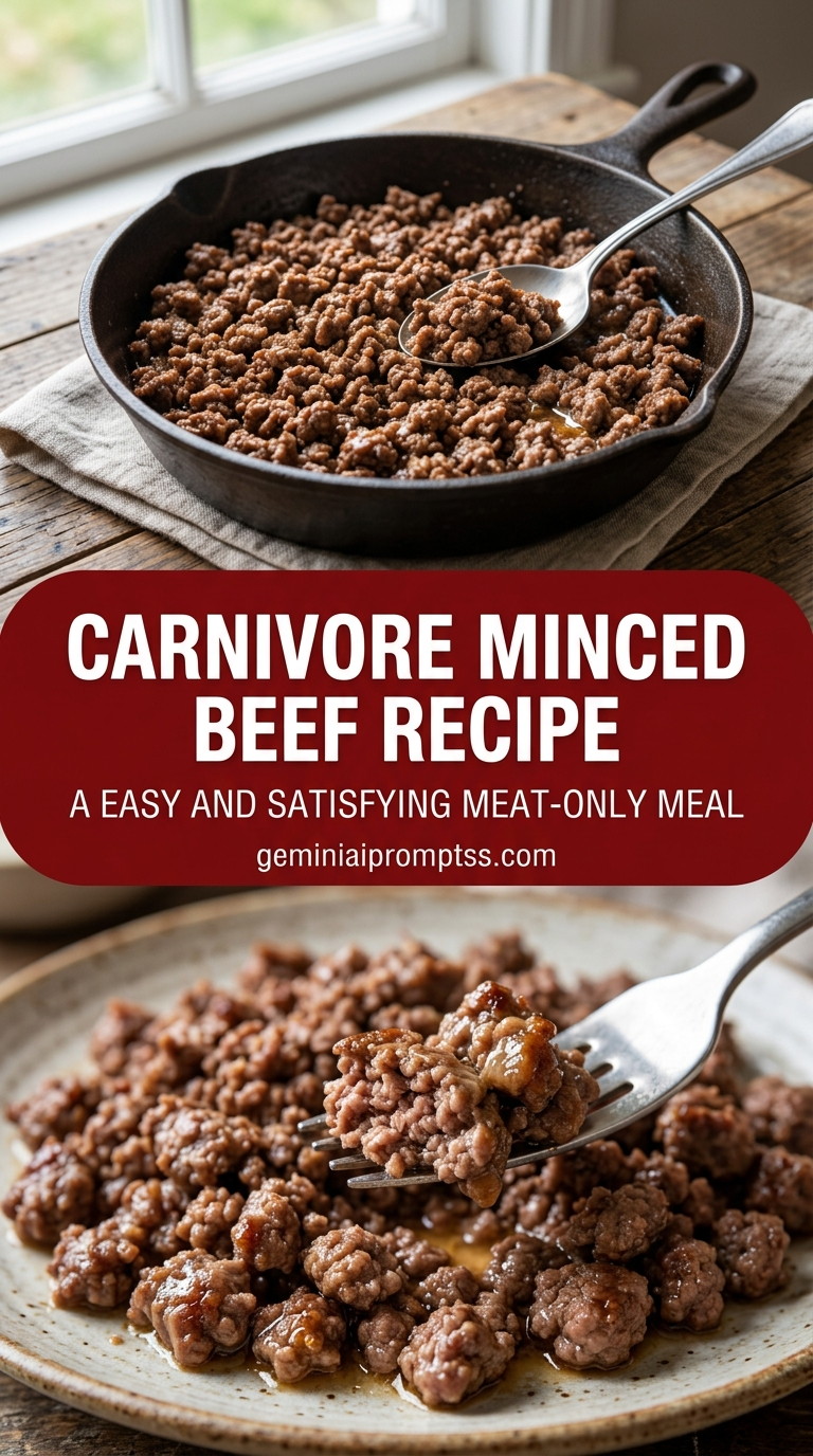 Carnivore Minced Beef Recipe with lean ground beef, onion, garlic, and a colorful vegetable, and a savory finish
