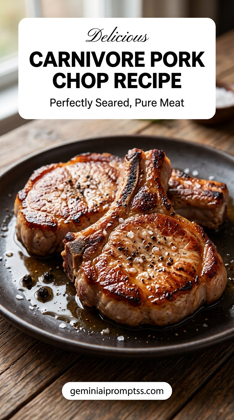 Carnivore pork chop recipe with tender pork and flavorful sauce