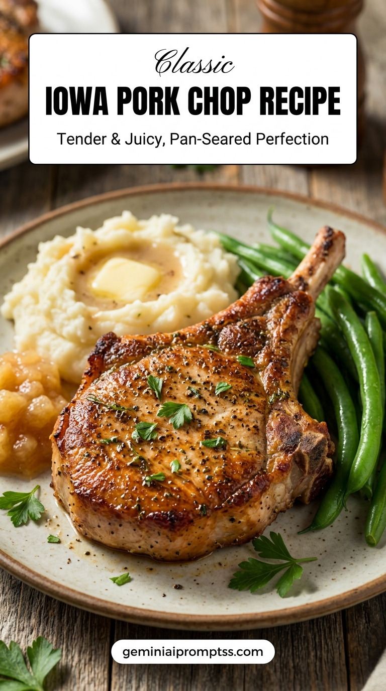 Iowa pork chop recipe with tender pork and flavorful sauce