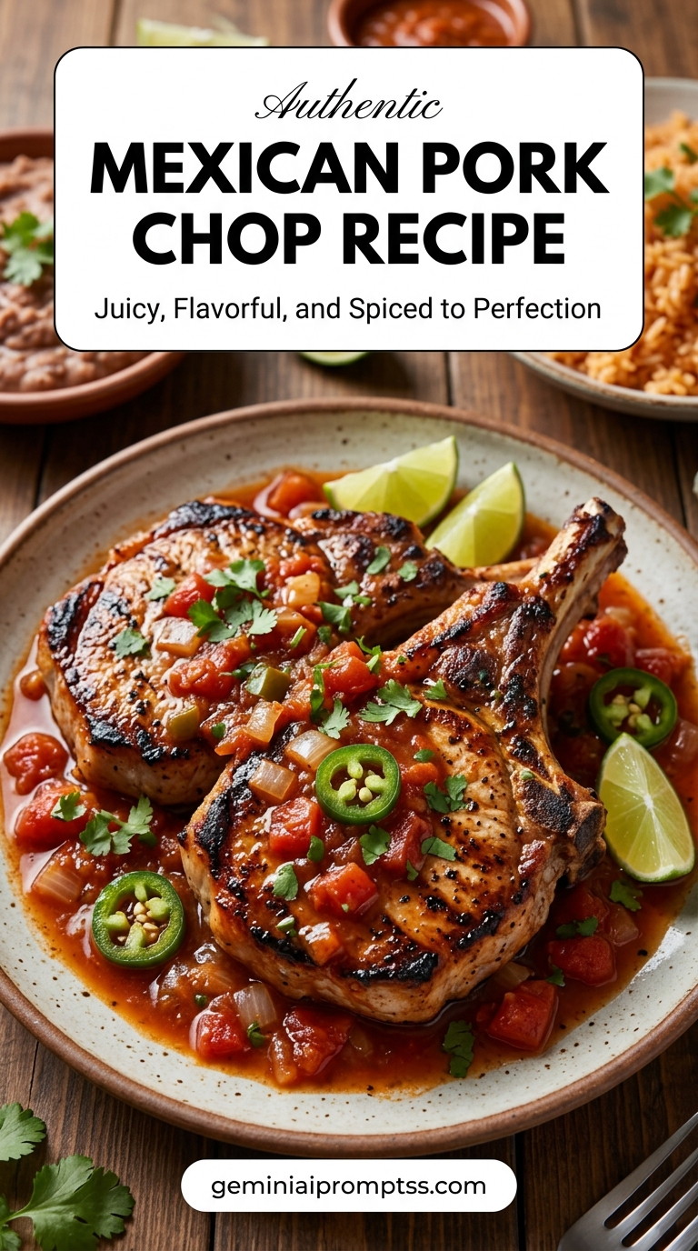 Mexican pork chop recipe with tender pork and flavorful sauce