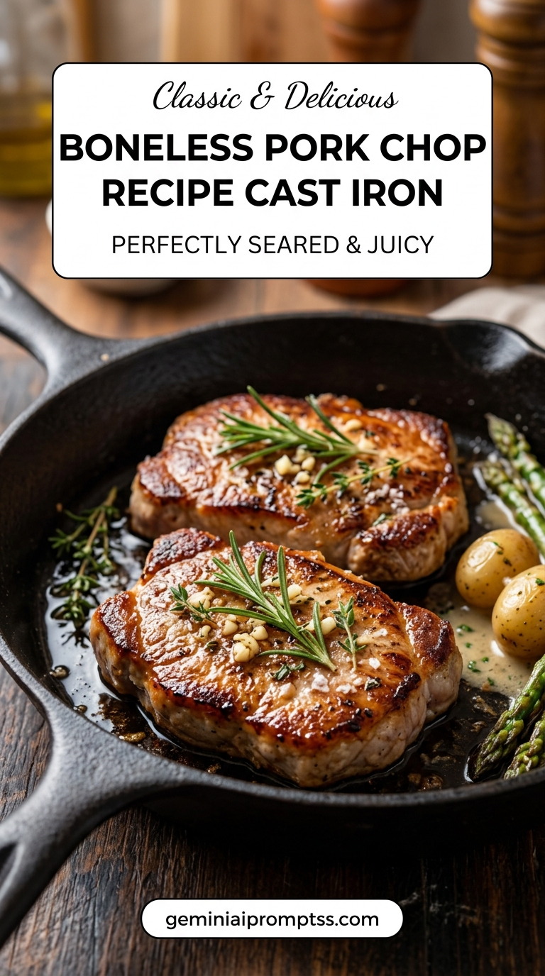 Boneless pork chop recipe in oven gravy with tender pork and flavorful sauce