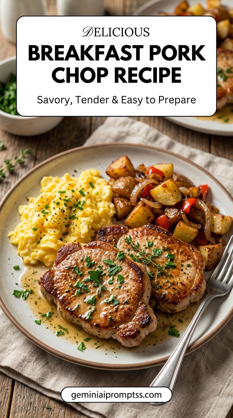 Breakfast pork chop recipe with tender pork and flavorful sauce