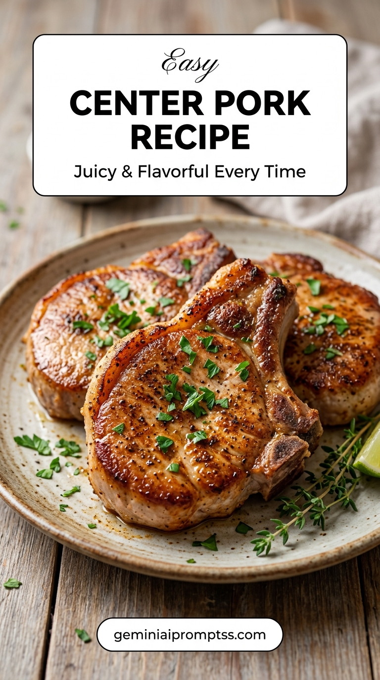 Center pork chop recipe with tender pork and flavorful sauce