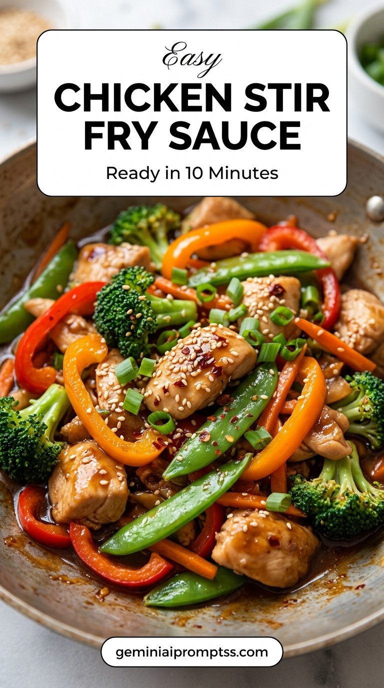 Chicken stir fry sauce with tender chicken and glossy stir-fry sauce