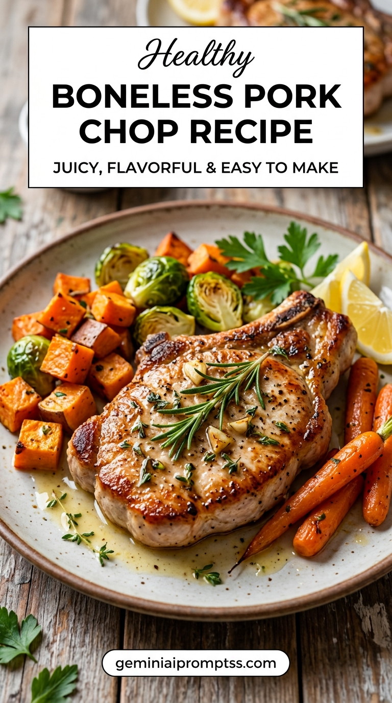 Healthy pork chop recipe with tender pork and flavorful sauce