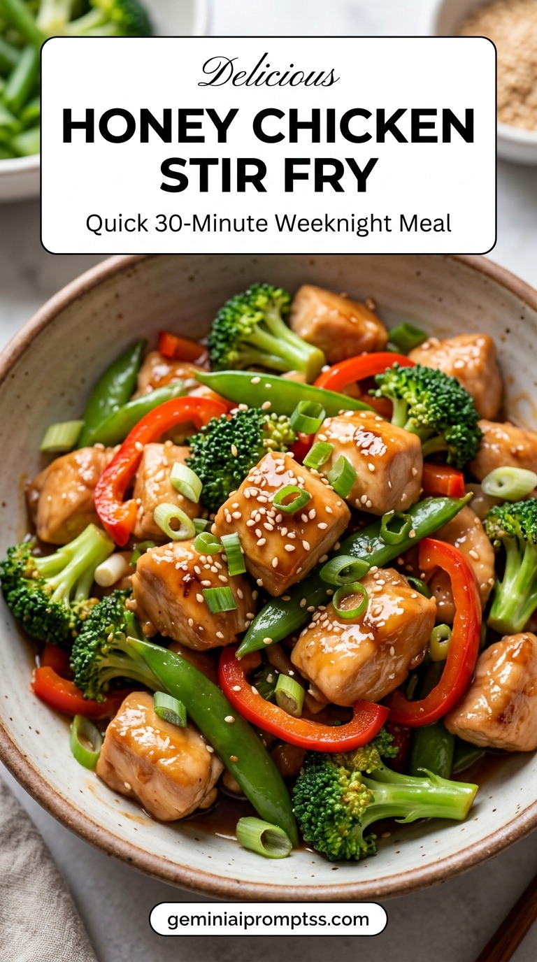 Honey soy chicken stir fry with tender chicken and glossy stir-fry sauce