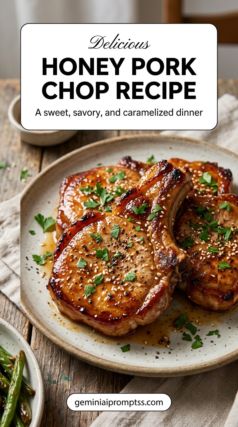Honey pork chop recipe with tender pork and flavorful sauce