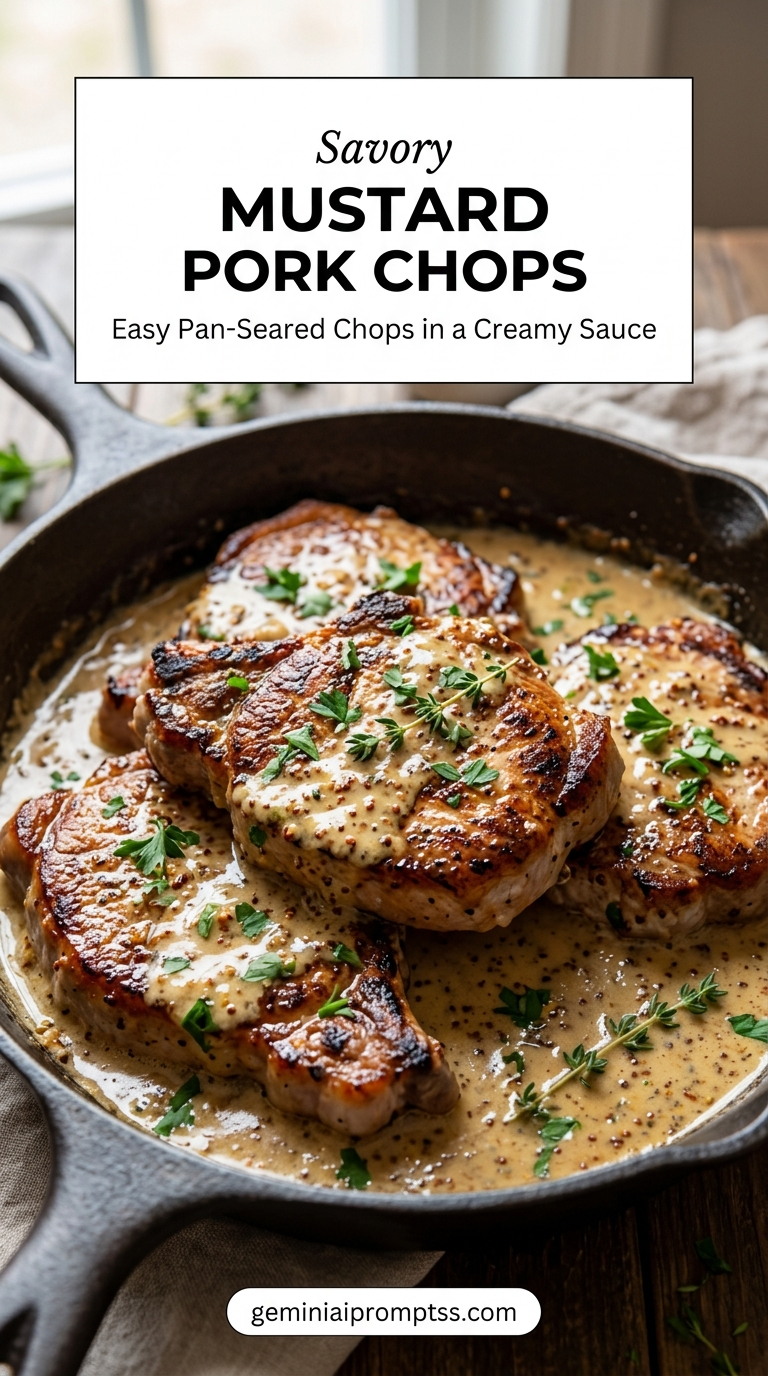 Mustard pork chop recipe with tender pork and flavorful sauce